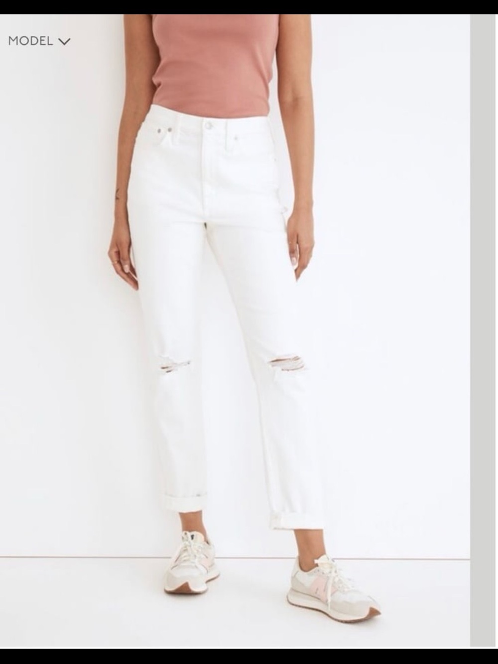 Madewell Straght Leg High-Rise Jeans in White
